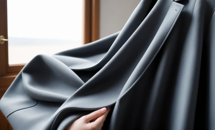 Manteau en laine sur une surface horizontale